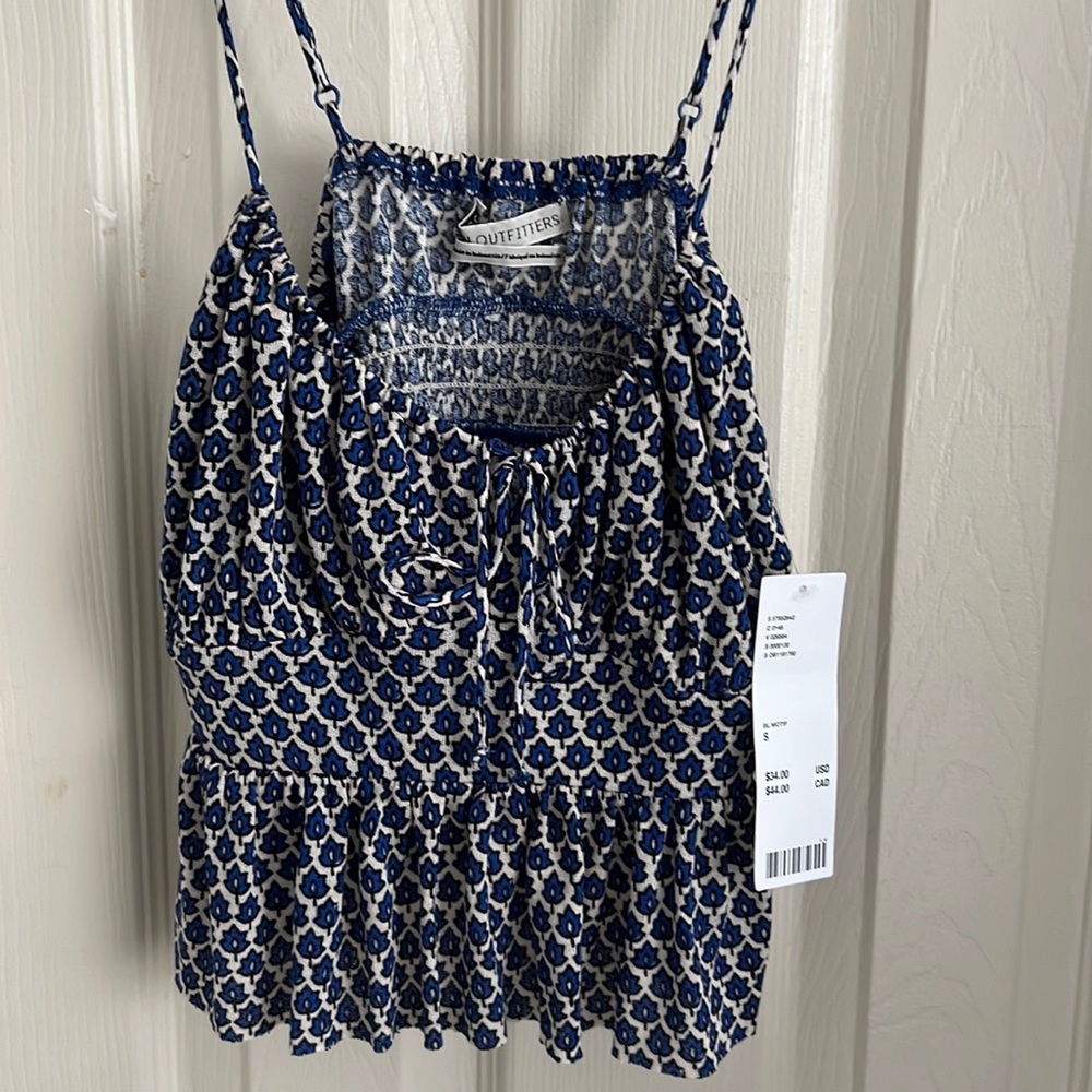Blue patterned tank
